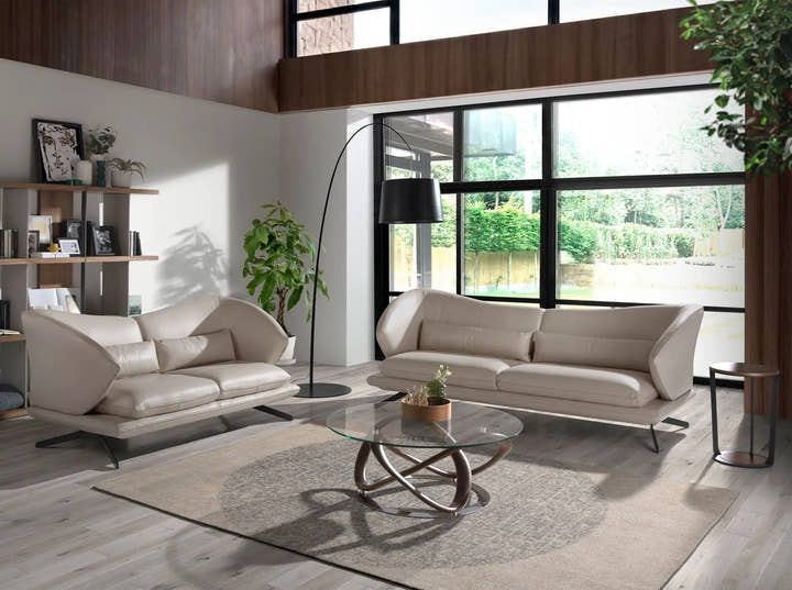 Mesa centro redonda cristal templado, nogal y acero cromado - Mesa de centro - El Workshop - Ø100x39cm