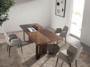 Mesa comedor rectangular nogal con patas negras