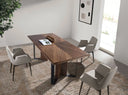 Mesa comedor rectangular nogal con patas negras