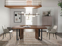Mesa comedor rectangular nogal con patas negras