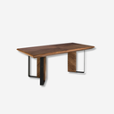 Mesa comedor rectangular nogal con patas negras