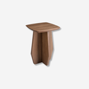 Mesa rincón cuadrada nogal elegante y con forma unica