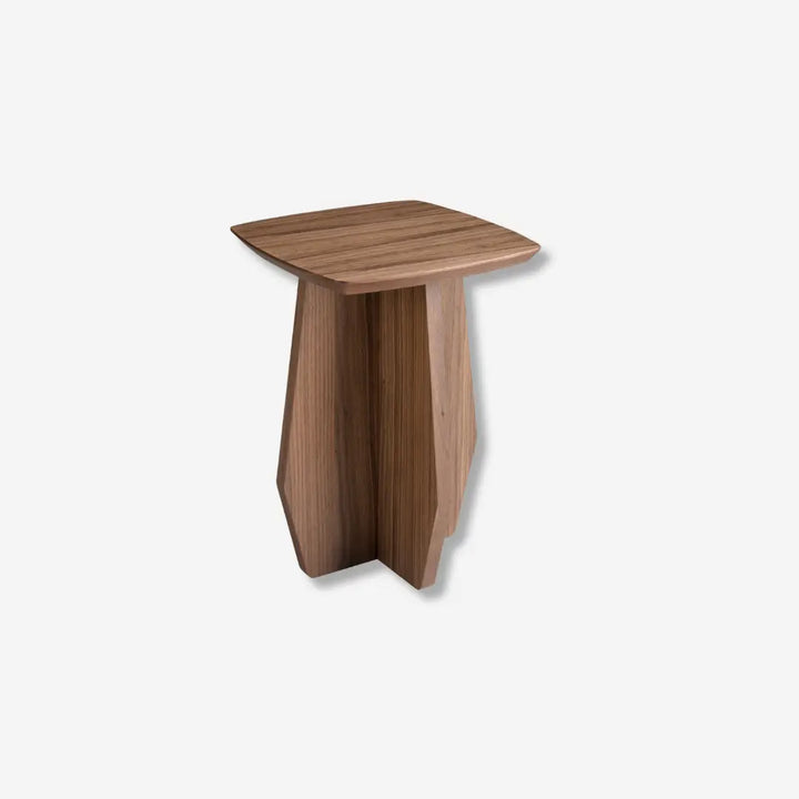 Mesa rincón cuadrada nogal elegante y con forma unica