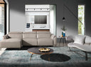 Mesa rincon redonda marmol porcelanico y acero negro