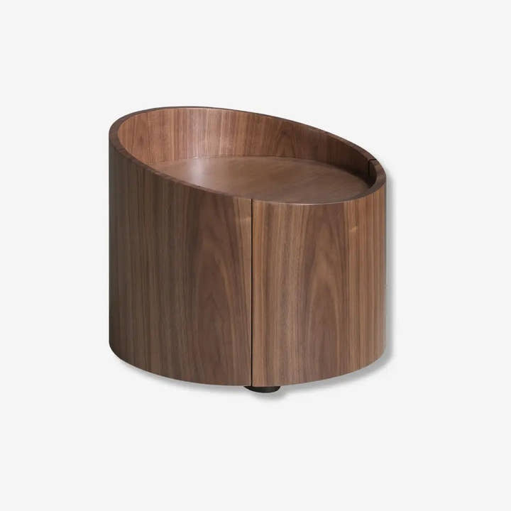 Mesita de noche nogal circular - Mesitas de noche - El Workshop - Ø53x44cm