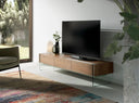 Mueble TV nogal y cristal templado