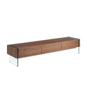Mueble TV nogal y cristal templado