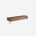 Mueble TV nogal y cristal templado