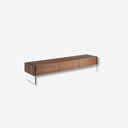 Mueble TV nogal y cristal templado