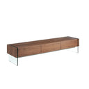 Mueble TV nogal y cristal templado