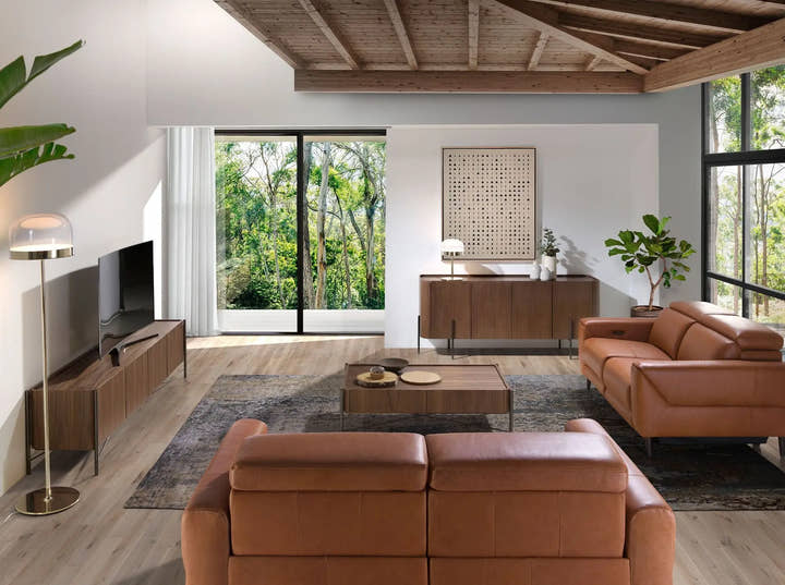 Mueble TV nogal y acero oscuro - Mueble TV - El Workshop - 220x46x53cm