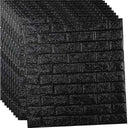 10 Paneles Autoadhesivos Negros 77x70 cm