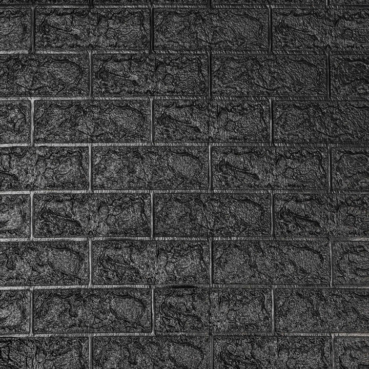 10 Paneles Autoadhesivos Negros 77x70 cm