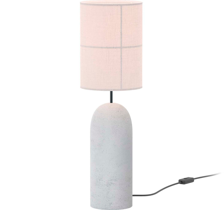 Rania Table Lamp - Light grey concrete base and white cream shade