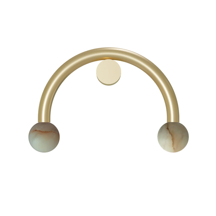 Rigoberta Direct Curved Wall Lamp - Gold and alabaster ball
