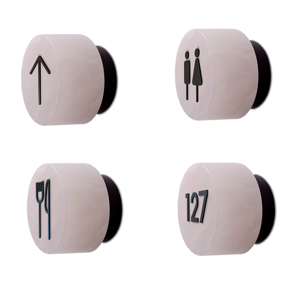 Rock Wall Lamp Signage Symbol - Matte Black