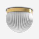 Lámpara Roi de Techo Simple en latón pulido mate y vidrio blanco opal