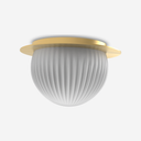 Lámpara Roi de Techo Disc en latón pulido mate y vidrio blanco opal