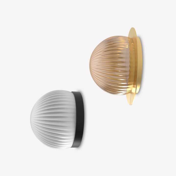 Roi Simple Wall Lamp - Black base and white opal glass