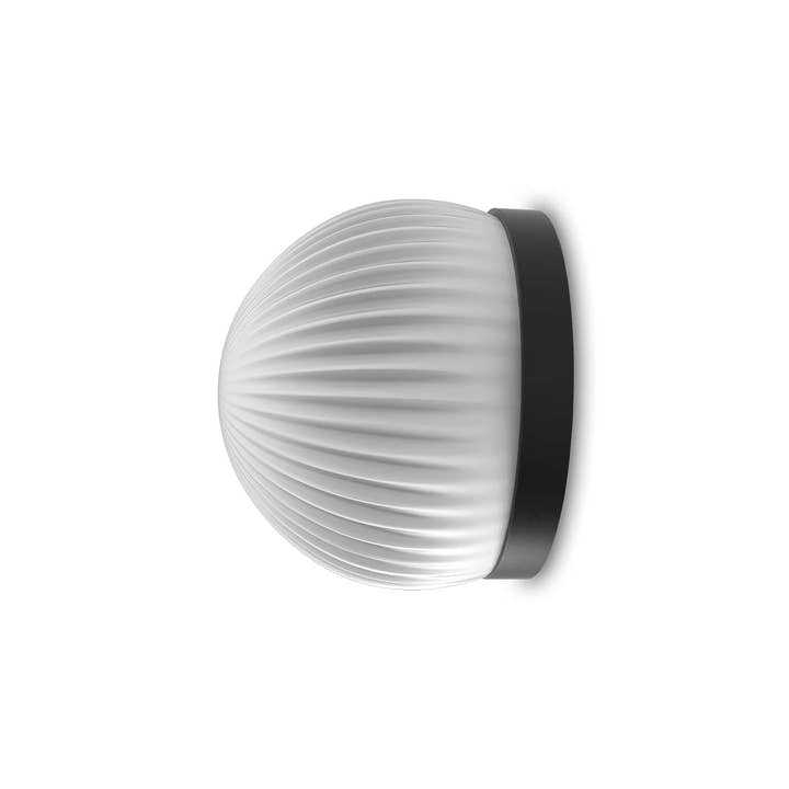 Roi Simple Wall Lamp - Black base and white opal glass