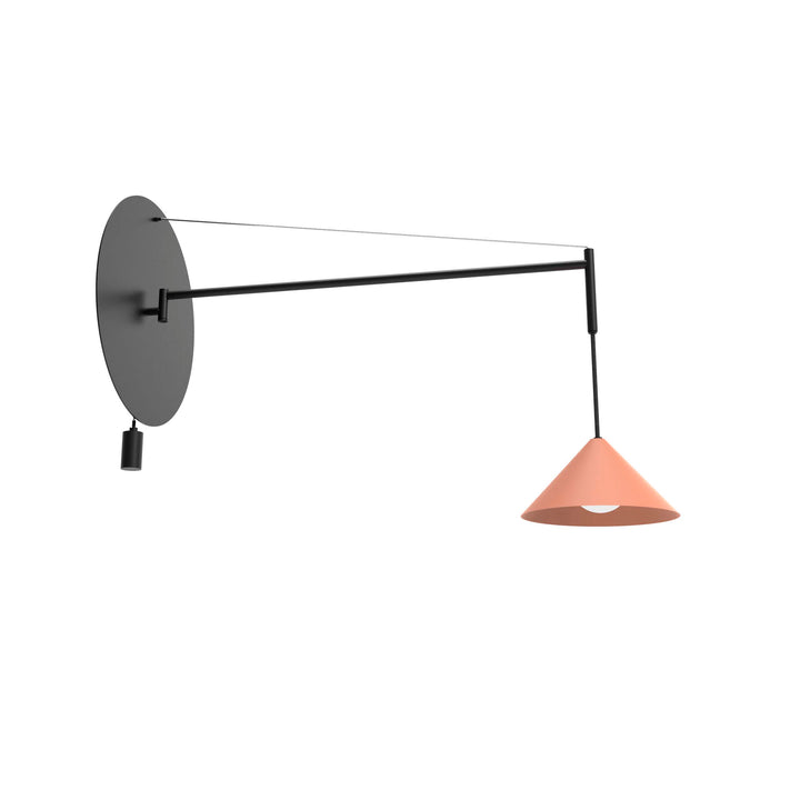 Roma Wall Lamp 60 - Matte black frame and coral shade