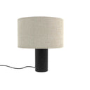 Romy Table Lamp - Black marble base and white cotton shade