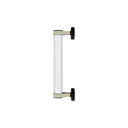 Roseline Wall Lamp 36 - Black base, beige strap and transparent glass shade.