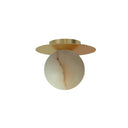 Royal Disc Ceiling Lamp - Base and disc in matte polished brass and alabaster ball