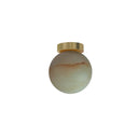 Royal Disc Ceiling Lamp - Base and disc in matte polished brass and alabaster ball