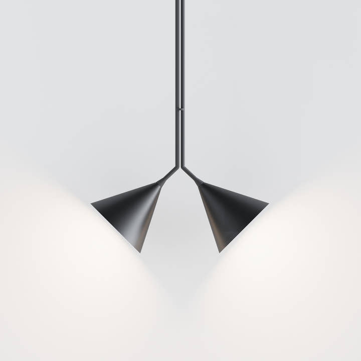 Rubi Duo Pendant Lamp - Matte Black and Gold
