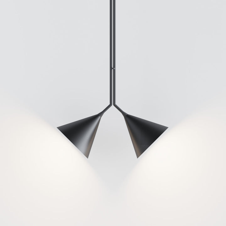 Rubi Duo Pendant Lamp - Matte Black and Gold