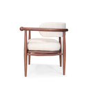 silla de madera de nogal moderna tapizada