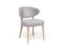 silla tapizada color gris escandinava de roble claro