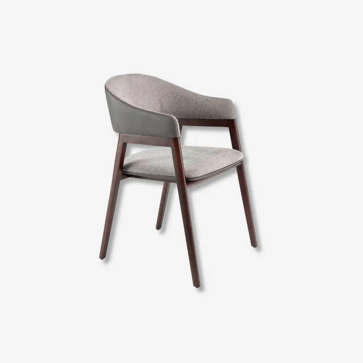 Silla tela gris y polipiel visón oscuro - Silla - El Workshop - 55x55x79cm