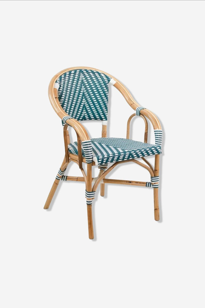 GREEN Rattan ARMCHAIR