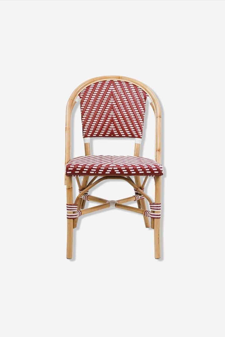 Burgundy & Beige Rattan CHAIR