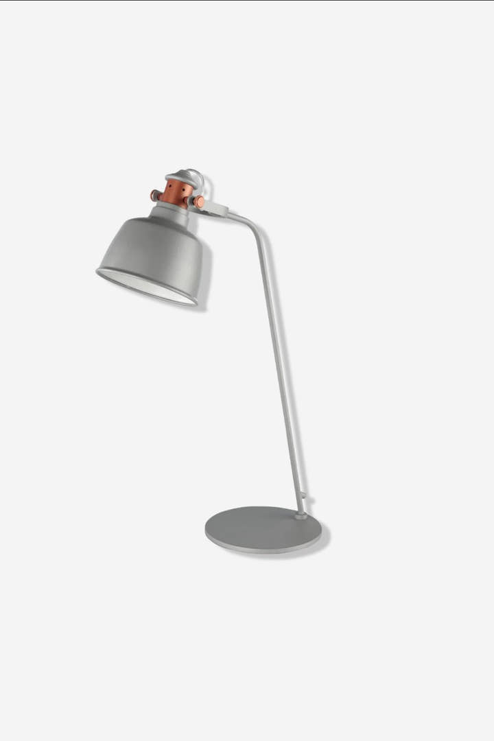 Lámpara de sobremesa acero gris y detalles bronce - Lámpara de sobremesa - El Workshop - Bronce