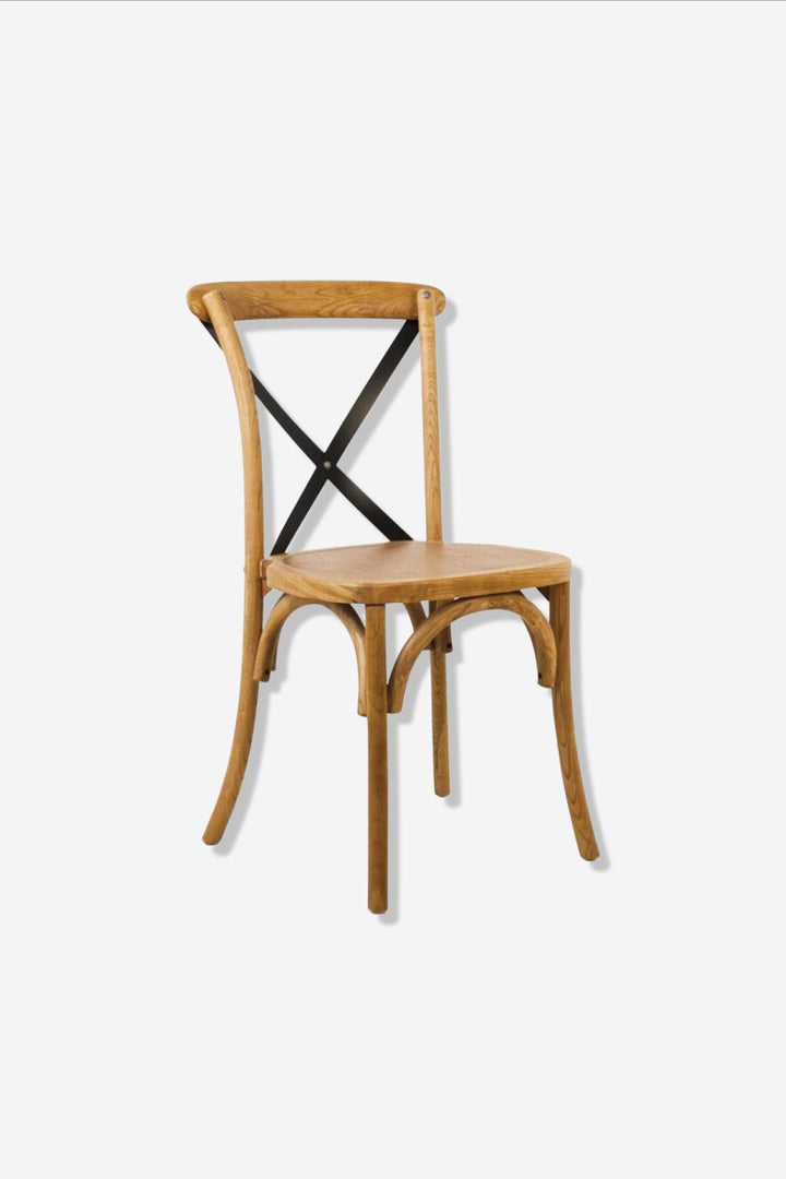 STOEL IJzer Eiken met houten armleun.