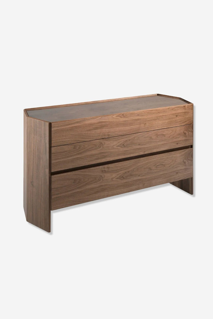 Walnut dresser with tempered glass top