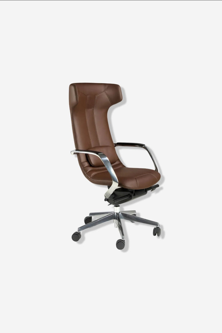 Silla oficina giratoria polipiel marrón