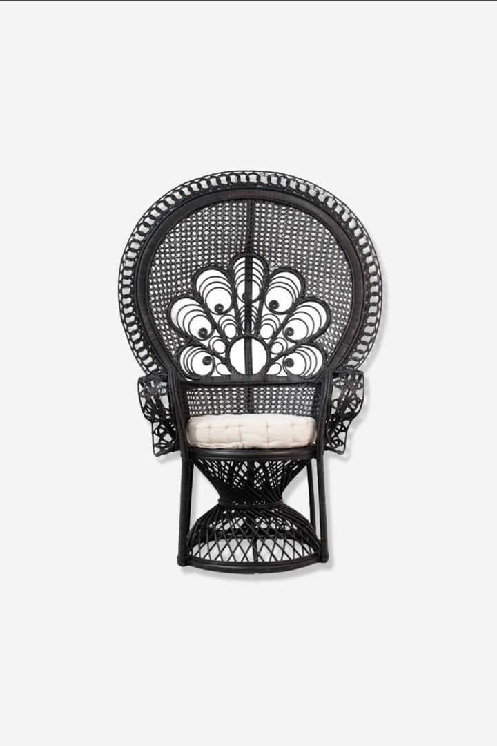 Black rattan armchair