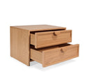 akari mesita de noche con gabetas de madera de roble