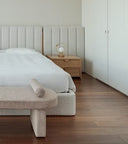 mesita de noche de madera de roble macizo para dormitorio minimalista moderno