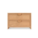 mesa de noche de madera con 2 gabetas