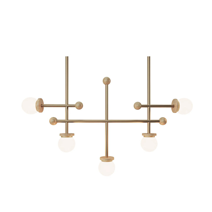 lampara colgante de hierro y madera moderna globo