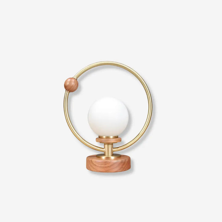 lampara de mesa de madera y hierro redonda estilo modernp