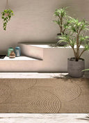 ALFOMBRA ACRA 5042 DE ESTILO GEOMÉTRICO EFECTO YUTE EN COLOR NATURAL - Alfombras - El Workshop-150 x 80 x 0.3 cm