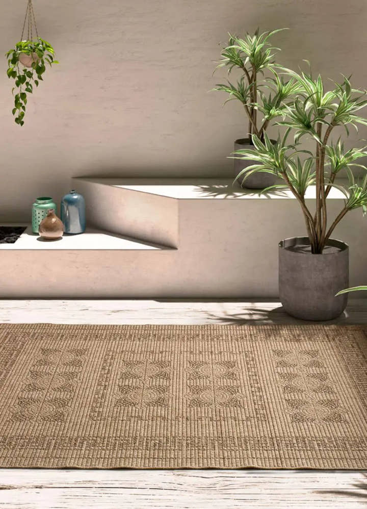 ALFOMBRA ACRA 5046 DE ESTILO CLÁSICO EFECTO YUTE EN COLOR NATURAL - Alfombras - El Workshop-150 x 80 x 0.3 cm