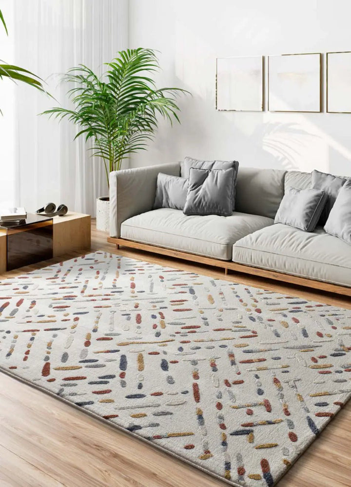 ALFOMBRA AMARA 12991 DE ESTILO GEOMÉTRICO EN MULTICOLOR