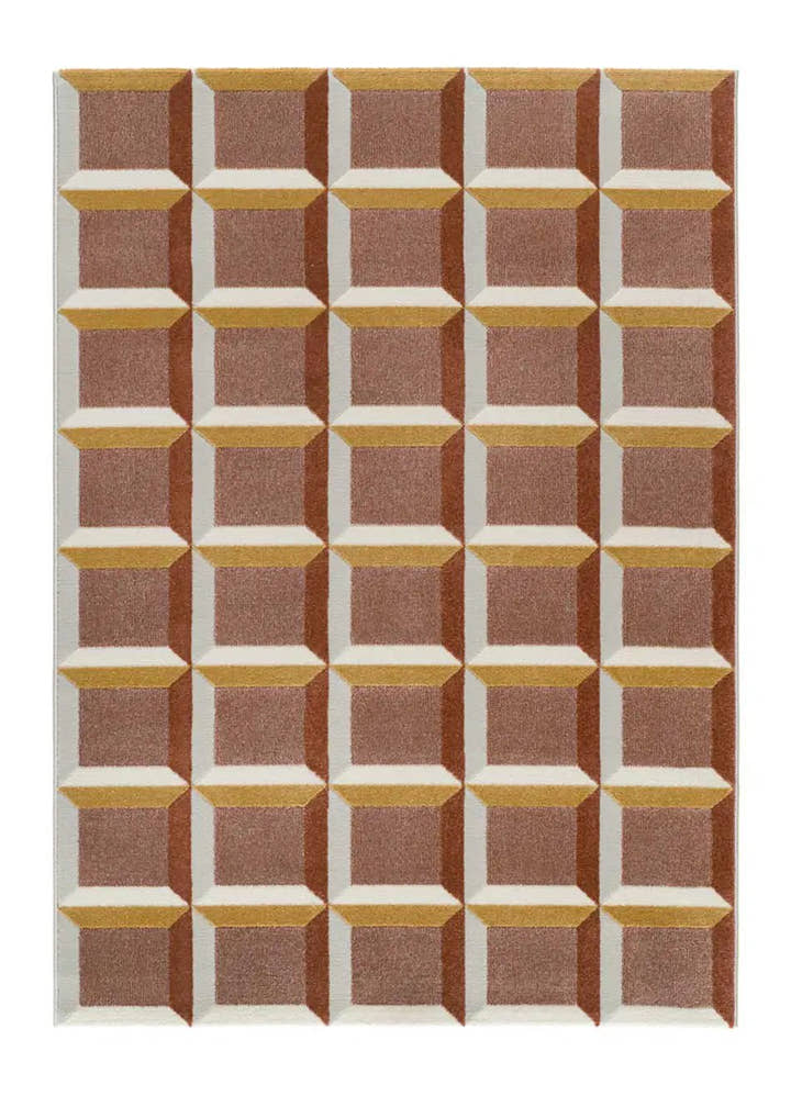 ALFOMBRA AMARA 12997 DE ESTILO GEOMÉTRICO EN COLOR CALDERA - Alfombras - El Workshop-150 x 80 x 1 cm